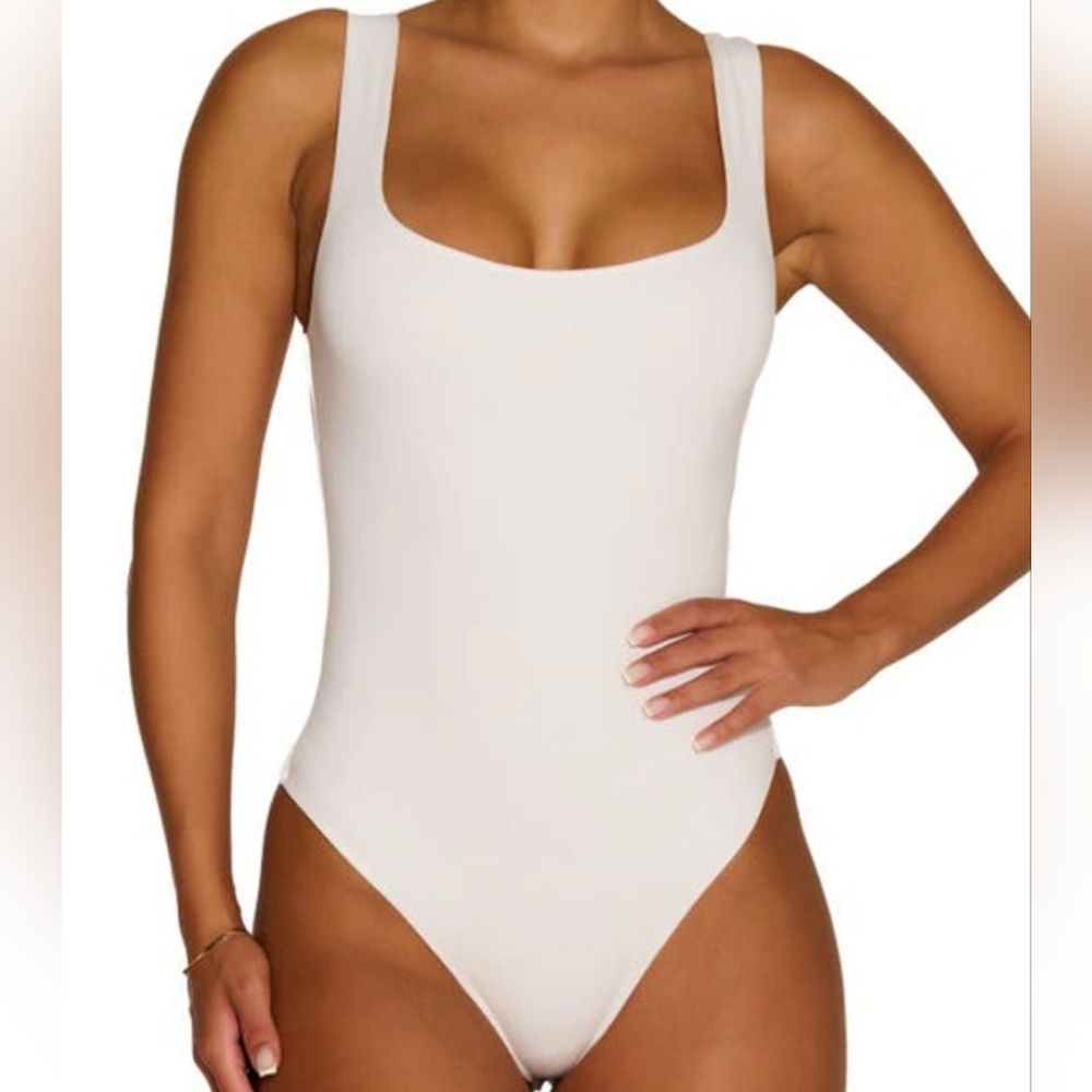 naked wardrobe Bare Square Neck Bodysuit Size XS